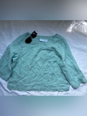 Martha Stewart Seafoam Linen Top